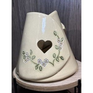 Vintage MPM Mountain Meadows Pottery Floral Imprinted  Candle Shade  (Rare)